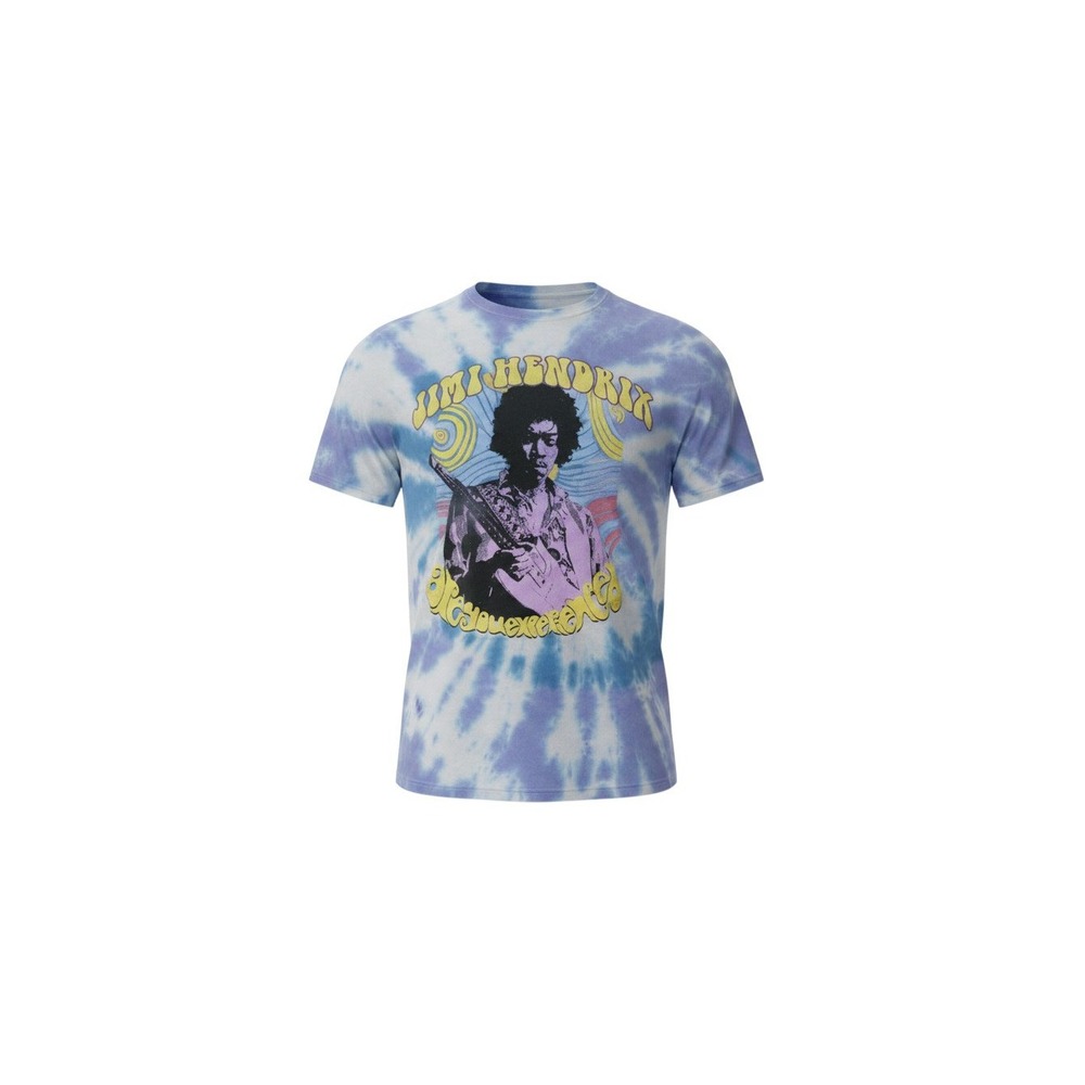 Authentic Hendrix T-Shirt Mens Medium Blue Tie Dye Excellent Graphic Rock Tee